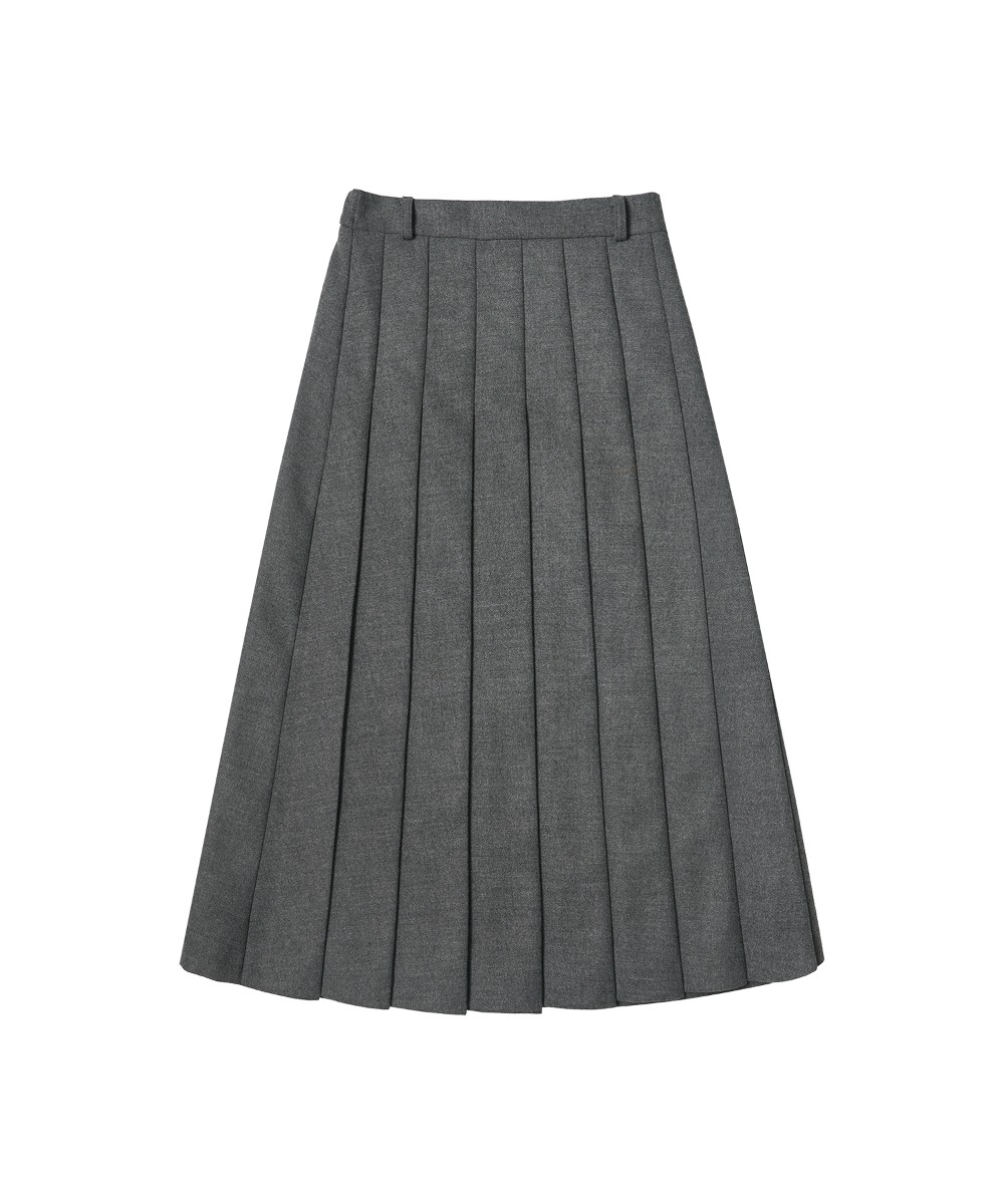 P3179 Classic pleats skirt_Charcoal