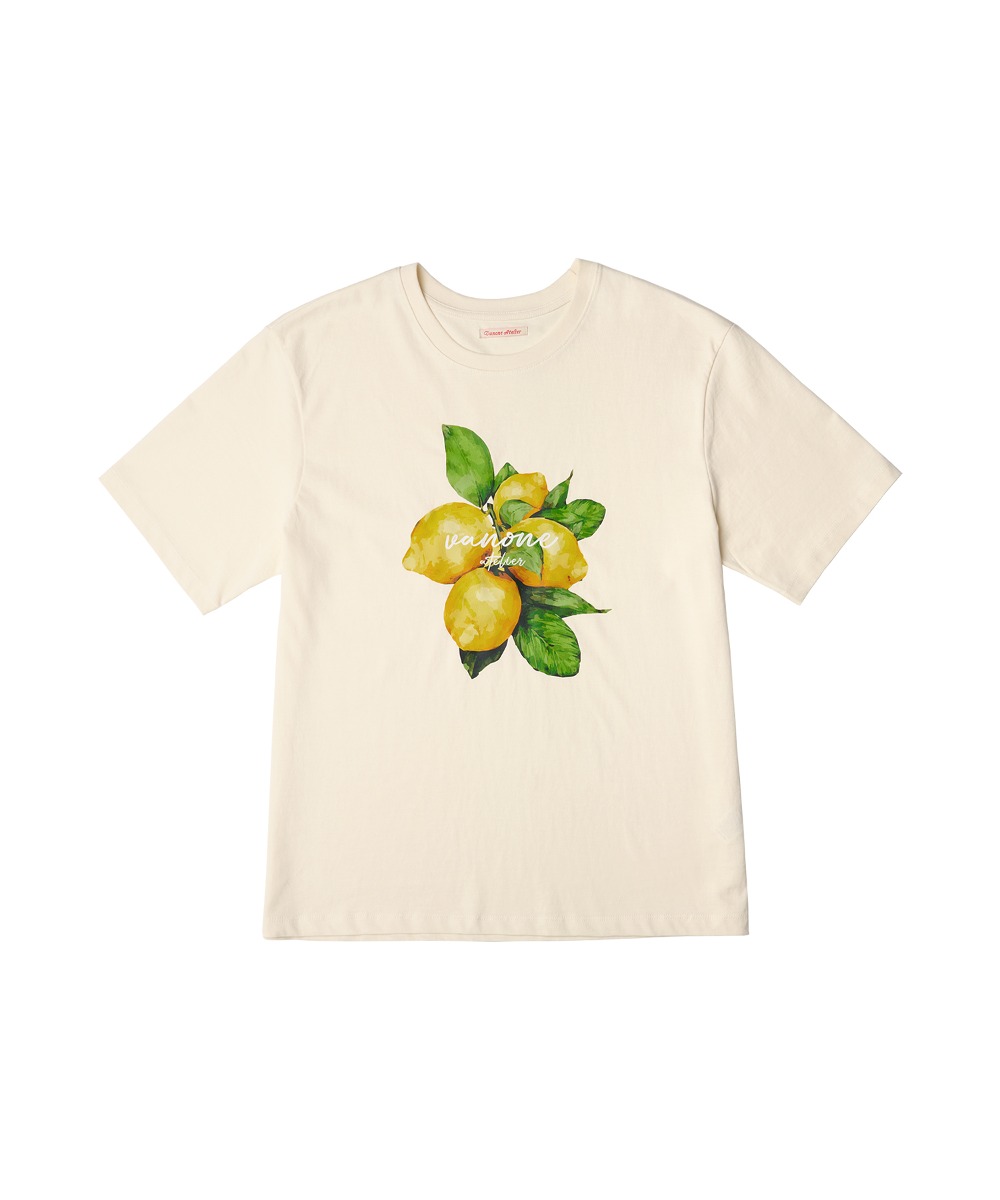 A3485 Big Lemon 티셔츠_Cream