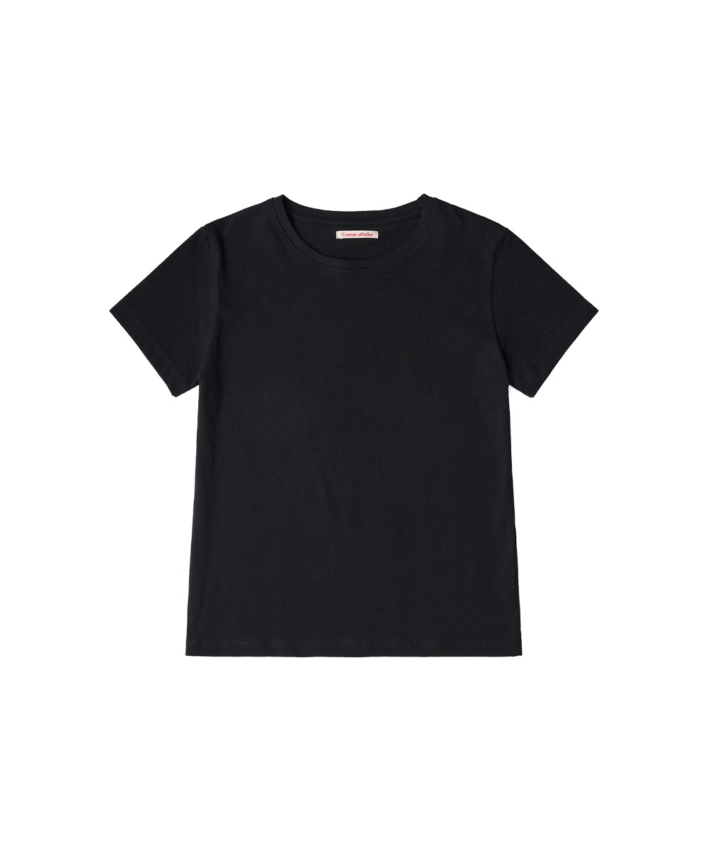 A3487 에센셜 레귤러핏 티셔츠_Black
